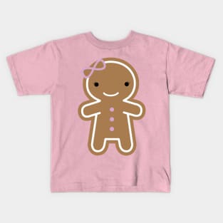 Kawaii Gingerbread Girl Kids T-Shirt